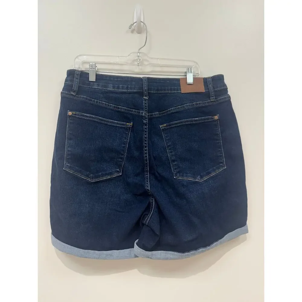 Judy Blue High Waist Tummy Control Stretch Dark Denim Shorts Plus Size 3X